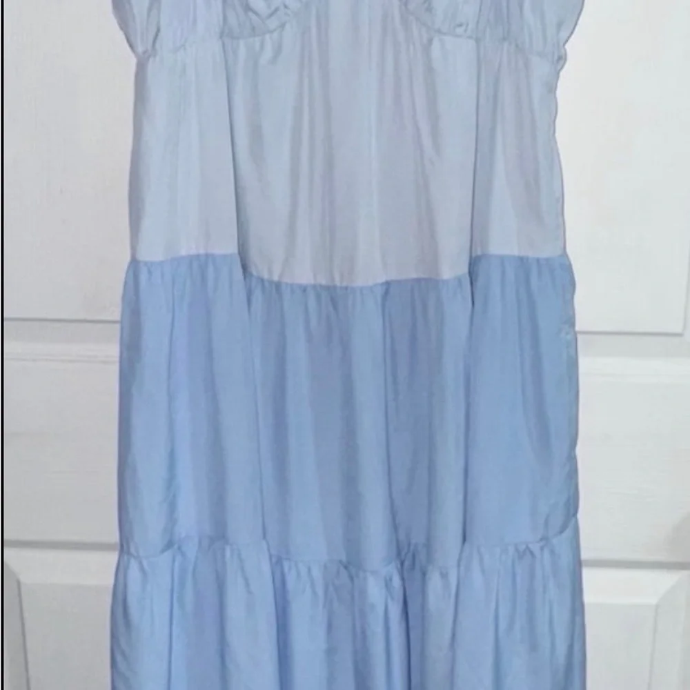 English Factory Light and Dark Blue Tiered Maxi Dress - Picture 2 of 2
